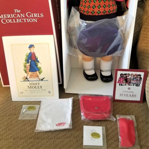 American Girl Molly 35th Anniversary 18" doll, book, & Accessories NEW! - Picture 3 of 8